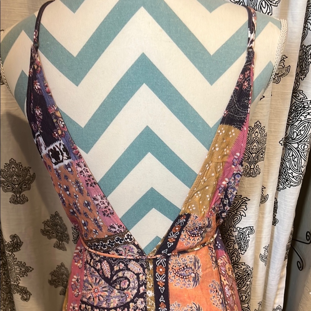 **Patchwork Multicolor Maxi Dress** - image 4